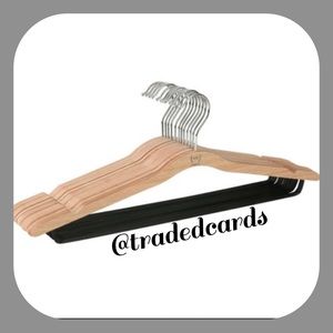 The Home Edit Thin Wood Hanger with Non-Slip Pant Bar, 12 Pack